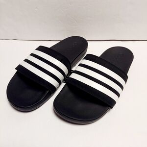 Adidas Men's Size 6 Women's Size 7 Adilette Comfort Slides Sandals Black White